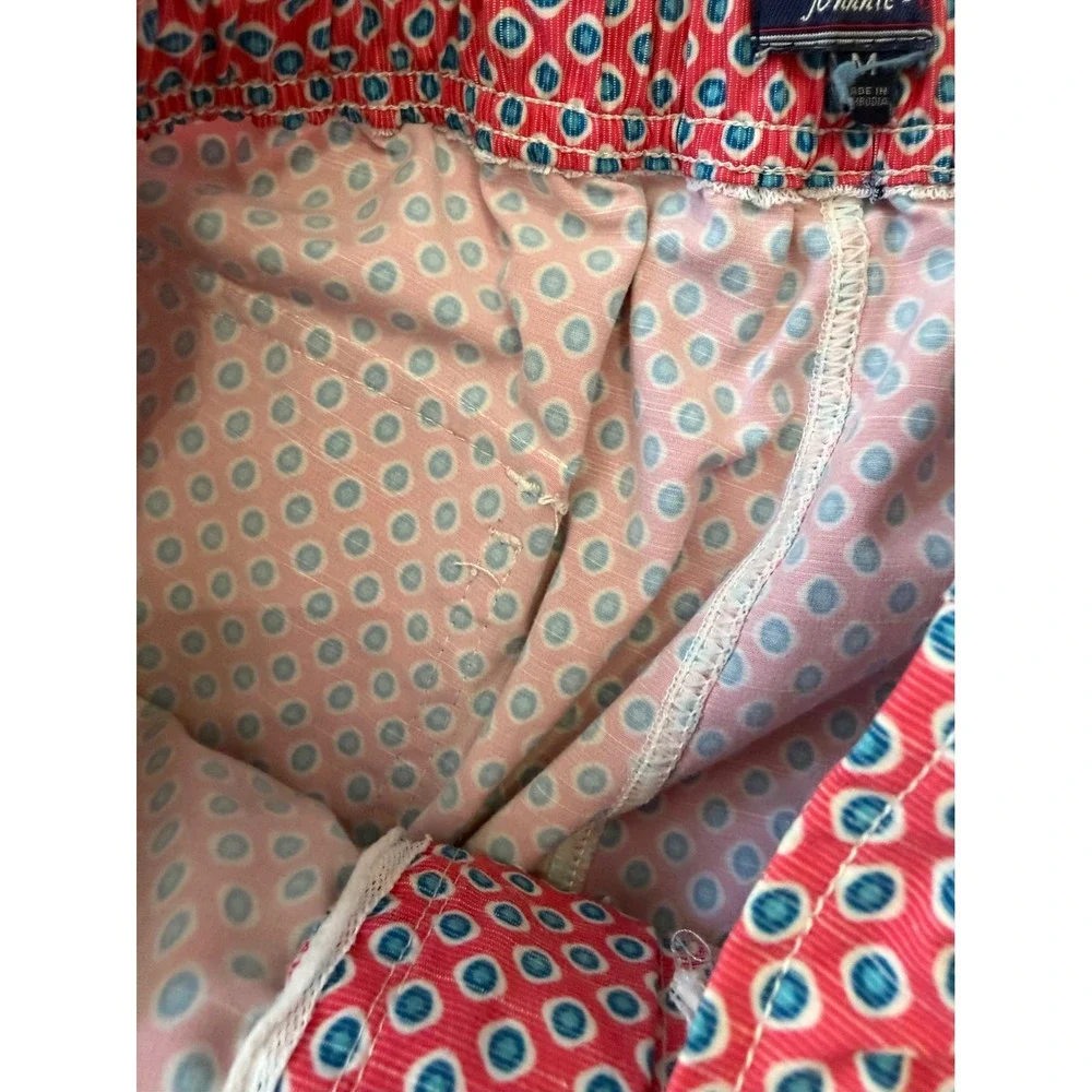 Johnnie-O Mens LOT Blue White Floral Swim Trunks Mesh Liner Size Medium
